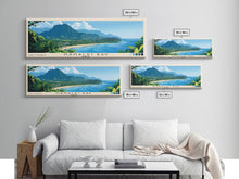 Cargar imagen en el visor de la galería, Hanalei Bay, Hawaii Panoramic Beach Print, Vacation Gift, Hawaii Wall Art, Framed Canvas Print, Framed Beach Painting
