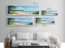 Cargar imagen en el visor de la galería, Hilton Head, South Carolina Panoramic Beach Print, Vacation Gift, South Carolina Wall Art, Framed Canvas Print, Framed Beach Painting
