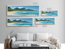Load image into Gallery viewer, Mangaia, Cook Islands Panoramic Print, Vacation Gift, Cook Islands Wall Art, Beach Painting, Beach Decor, Beach Or Lakehouse Art
