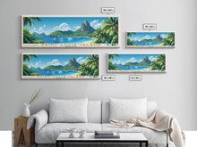 Load image into Gallery viewer, Saint Lucia Island, Saint Lucia Panoramic Print, Vacation Gift, Saint Lucia Wall Art, Beach Painting, Beach Decor, Beach Or Lakehouse Art
