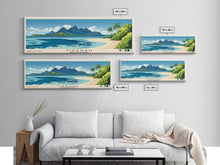 Load image into Gallery viewer, Tikehau, French Polynesia Panoramic Print, Vacation Gift, French Polynesia Wall Art, Beach Painting, Beach Decor, Large Wall Art, Wood Frame Art
