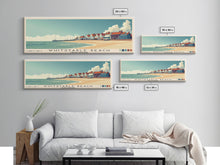 Load image into Gallery viewer, Whitstable beach, United Kingdom Panoramic Print, Vacation Gift, United Kingdom Wall Art, Beach Painting, Beach Decor, Large Wall Art, Wood Frame Art
