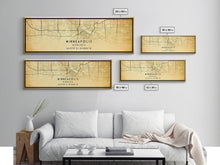 Load image into Gallery viewer, Minneapolis Panoramic map print poster or framed canvas, Minnesota map print poster canvas, Minneapolis road map print poster canvas
