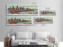 Cargar imagen en el visor de la galería, Cincinnati Ohio Panoramic Travel Poster Canvas Print
