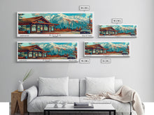 Load image into Gallery viewer, Boise Idaho Panoramic Travel Poster Framed Canvas Print, Mid Century Modern Art, Pop Art Style, Wall Art Decor, Home Decoration

