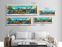 Load image into Gallery viewer, Gilbert Arizona Panoramic Wall Art Framed Canvas Print, Mid Century Modern Art, Pop Art Style, Travel Poster, Home Decor, Retro Style
