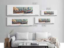 Carregar imagem no visualizador da galeria, Atlanta Georgia Panoramic Painting, Mid Century Modern Framed Canvas Print, Retro Pop Art Travel Poster, Wall Decor, Gift Idea, Home Decor
