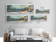 Load image into Gallery viewer, Boise Idaho Panoramic Painting, Mid Century Modern Framed Canvas Print, Retro Pop Art Travel Poster, Wall Art, Home Decor, Office Wall Art

