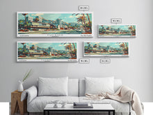 Cargar imagen en el visor de la galería, Tucson Arizona Panoramic Wall Art, Mid Century Modern Framed Canvas Print, Retro Pop Art Travel Poster, Living Room and Office Decor
