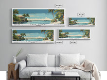 Carregar imagem no visualizador da galeria, Cape Coral Florida Panoramic Painting, Mid Century Modern Framed Canvas Print, Retro Pop Art Travel Poster, Home Decor, City Print
