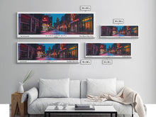 Cargar imagen en el visor de la galería, Cincinnati Ohio Panoramic Painting, Mid Century Modern Framed Canvas Print, Retro Pop Art Travel Poster, Office Wall Art, City Print
