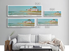 Load image into Gallery viewer, Corpus Christi Texas Panoramic Painting, Mid Century Modern Framed Canvas Print, Retro Pop Art Travel Poster, City Home Decor, Office Wall Art
