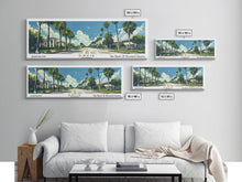 Load image into Gallery viewer, Davie Florida Panoramic Painting, Mid Century Modern Framed Canvas Print, Retro Pop Art Travel Poster, City Wall Art, Home Decor
