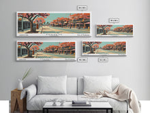 Carregar imagem no visualizador da galeria, Anaheim California Panoramic Painting, Framed Canvas Print, Mid Century Modern Wall Art, Retro Pop Art Travel Poster, Office Decor, City Art
