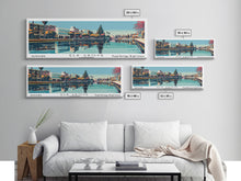 Load image into Gallery viewer, Elk Grove California Panoramic Painting, Framed Canvas Print, Mid Century Modern Wall Art, Retro Pop Art Travel Poster, Living Room Decor, City Art
