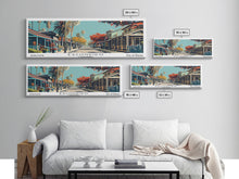 Load image into Gallery viewer, Escondido California Panoramic Painting, Framed Canvas Print, Mid Century Modern Wall Art, Retro Pop Art Travel Poster, Living Room Decor, City Art
