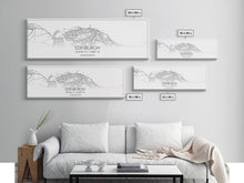 Load image into Gallery viewer, Panoramic Edinburgh City Map, United Kingdom Art, Map Print, Minimalist Wall Art, Canvas Art, Housewarming Gift, Street Map, Closing Gift
