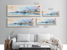 Carregar imagem no visualizador da galeria, A Coruña Spain Travel Art, City Art, Framed Canvas Print or Metal Wall Art, Europe Travel Poster, Panoramic Wall Art, Extra Wide Wall Art
