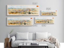Carregar imagem no visualizador da galeria, Albacete Spain Travel Print Wall Art, Panoramic City Art, Travel Art, Wall Decor, Vacation Gift, Framed Canvas Print Or Metal Art
