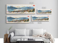 Cargar imagen en el visor de la galería, Biel Switzerland Wall Art, Panoramic Travel Poster, Panoramic Framed Canvas Print, City Wall Art, Wall Hanging Home Decor, Travel Art
