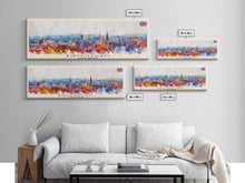 Cargar imagen en el visor de la galería, Birmingham United Kingdom Travel Print Wall Art, Panoramic City Art, Travel Art, Wall Decor, Vacation Gift, Framed Canvas Print Or Metal Art
