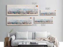 Load image into Gallery viewer, Craiova Romania Travel Print Wall Art, Panoramic City Art, Travel Art, Wall Decor, Vacation Gift, Framed Canvas Print Or Metal Art
