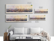 Load image into Gallery viewer, Dnipro Ukraine Wall Art, Panoramic Travel Poster, Panoramic Framed Canvas Print, City Wall Art, Wall Hanging Home Decor, Travel Art
