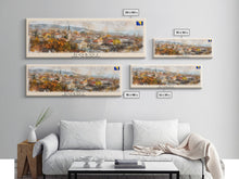 Load image into Gallery viewer, Doboj Bosnia Travel Print Wall Art, Panoramic City Art, Travel Art, Wall Decor, Vacation Gift, Framed Canvas Print Or Metal Art
