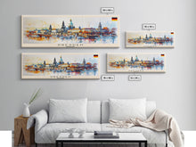 Load image into Gallery viewer, Dresden Germany Travel Art, City Art, Framed Canvas Print or Metal Wall Art, Europe Travel Poster, Panoramic Wall Art, Extra Wide Wall Art
