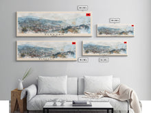 Load image into Gallery viewer, Elbasan Albania Travel Print Wall Art, Panoramic City Art, Travel Art, Wall Decor, Vacation Gift, Framed Canvas Print Or Metal Art
