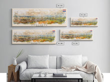 Load image into Gallery viewer, Enschede Netherlands Wall Art, Panoramic Travel Poster, Panoramic Framed Canvas Print, City Wall Art, Wall Hanging Home Decor, Travel Art
