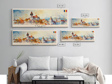 Cargar imagen en el visor de la galería, Galati Romania Travel Art, City Art, Framed Canvas Print or Metal Wall Art, Europe Travel Poster, Panoramic Wall Art, Extra Wide Wall Art
