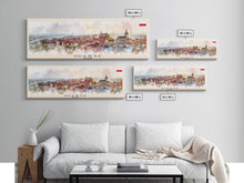 Load image into Gallery viewer, Gdansk Poland Travel Print Wall Art, Panoramic City Art, Travel Art, Wall Decor, Vacation Gift, Framed Canvas Print Or Metal Art
