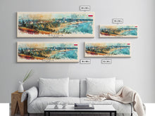 Load image into Gallery viewer, Gdynia Poland Travel Art, City Art, Framed Canvas Print or Metal Wall Art, Europe Travel Poster, Panoramic Wall Art, Extra Wide Wall Art

