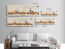 Load image into Gallery viewer, Genk Belgium Travel Print Wall Art, Panoramic City Art, Travel Art, Wall Decor, Vacation Gift, Framed Canvas Print Or Metal Art
