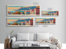 Carregar imagem no visualizador da galeria, Alicante Spain Travel Print Wall Art, Panoramic City Art, Travel Art, Wall Decor, Vacation Gift, Framed Canvas Print Or Metal Art
