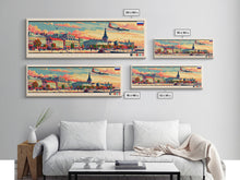 Carregar imagem no visualizador da galeria, Arkhangelsk Russia Panoramic Travel Poster, Framed Canvas Print or Metal Wall Art, Travel Art, Home Decor, Panoramic Painting, Midcentury Art
