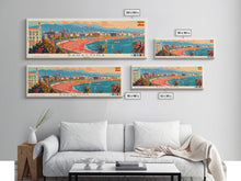 Carregar imagem no visualizador da galeria, Badalona Spain Travel Print Wall Art, Panoramic City Art, Travel Art, Wall Decor, Vacation Gift, Framed Canvas Print Or Metal Art
