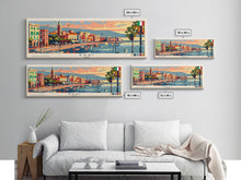 Load image into Gallery viewer, Bari Italy Travel Art, City Art, Framed Canvas Print or Metal Wall Art, Europe Travel Poster, Panoramic Wall Art, Extra Wide Wall Art
