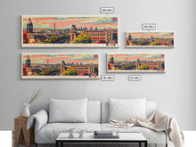 Cargar imagen en el visor de la galería, Birmingham United Kingdom Travel Print Wall Art, Panoramic City Art, Travel Art, Wall Decor, Vacation Gift, Framed Canvas Print Or Metal Art
