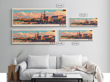 Carregar imagem no visualizador da galeria, Bremen Germany Wall Art, Panoramic Travel Poster, Panoramic Framed Canvas Print, City Wall Art, Wall Hanging Home Decor, Travel Art
