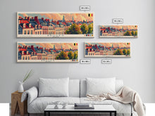 Carregar imagem no visualizador da galeria, Bruges Belgium Travel Art, City Art, Framed Canvas Print or Metal Wall Art, Europe Travel Poster, Panoramic Wall Art, Extra Wide Wall Art
