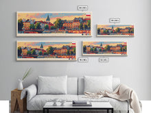 Carregar imagem no visualizador da galeria, Bydgoszcz Poland Travel Art, City Art, Framed Canvas Print or Metal Wall Art, Europe Travel Poster, Panoramic Wall Art, Extra Wide Wall Art
