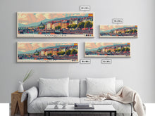 Load image into Gallery viewer, Cordoba Spain Travel Art, City Art, Framed Canvas Print or Metal Wall Art, Europe Travel Poster, Panoramic Wall Art, Extra Wide Wall Art
