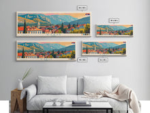 Carregar imagem no visualizador da galeria, Čačak Serbia Wall Art, Panoramic Travel Poster, Panoramic Framed Canvas Print, City Wall Art, Wall Hanging Home Decor, Travel Art
