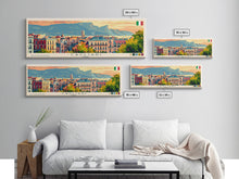 Carregar imagem no visualizador da galeria, Cagliari Italy Wall Art, Panoramic Travel Poster, Panoramic Framed Canvas Print, City Wall Art, Wall Hanging Home Decor, Travel Art
