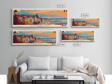 Cargar imagen en el visor de la galería, Constana Romania Wall Art, Panoramic Travel Poster, Panoramic Framed Canvas Print, City Wall Art, Wall Hanging Home Decor, Travel Art
