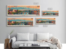 Load image into Gallery viewer, Craiova Romania Travel Print Wall Art, Panoramic City Art, Travel Art, Wall Decor, Vacation Gift, Framed Canvas Print Or Metal Art
