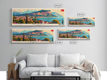 Load image into Gallery viewer, Denizli Turkey Wall Art, Panoramic Travel Poster, Panoramic Framed Canvas Print, City Wall Art, Wall Hanging Home Decor, Travel Art
