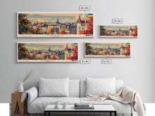 Load image into Gallery viewer, Dnipro Ukraine Wall Art, Panoramic Travel Poster, Panoramic Framed Canvas Print, City Wall Art, Wall Hanging Home Decor, Travel Art

